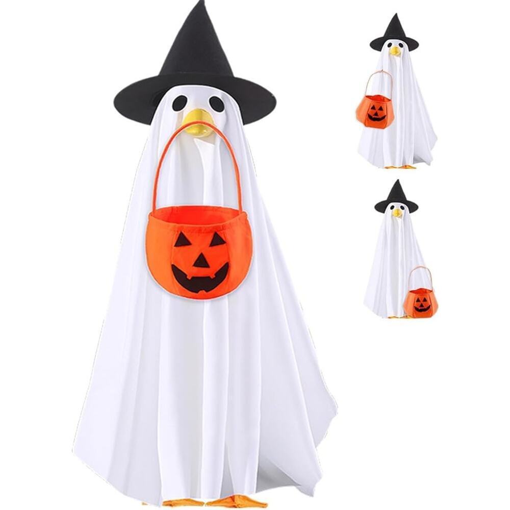 Halloween Goose Outfit Ghost Costume 23 Inch Porch Lawn Yard Garden Patio Decor